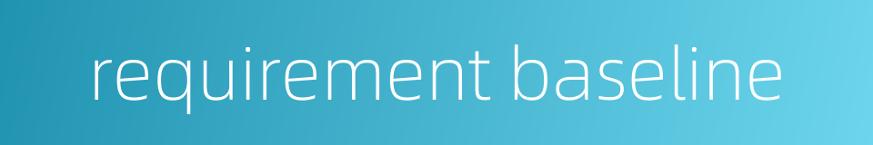 requirement baseline的同义词