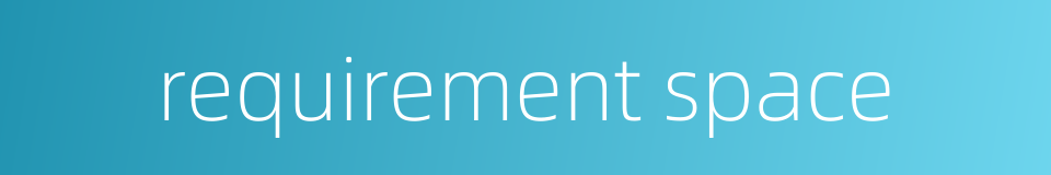 requirement space的同义词
