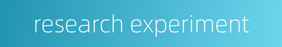 research experiment的同义词