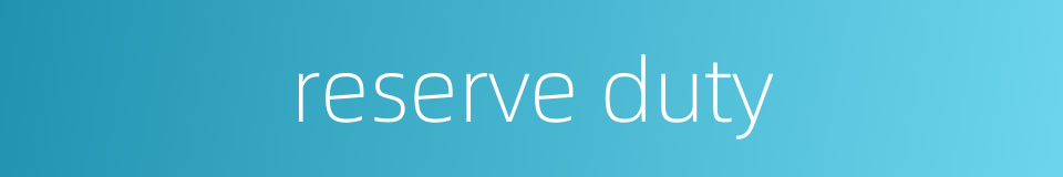 reserve duty的同义词