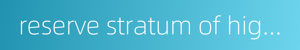 reserve stratum of high quality的同义词