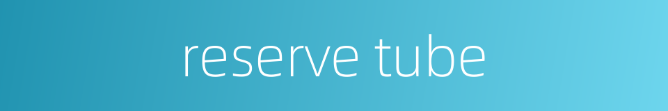 reserve tube的同义词