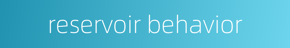 reservoir behavior的同义词