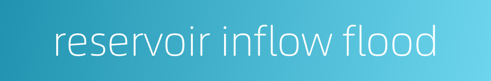 reservoir inflow flood的同义词