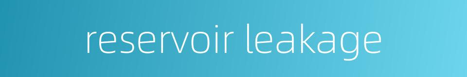 reservoir leakage的同义词