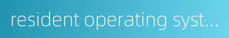 resident operating system的同义词