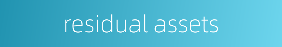 residual assets的同义词