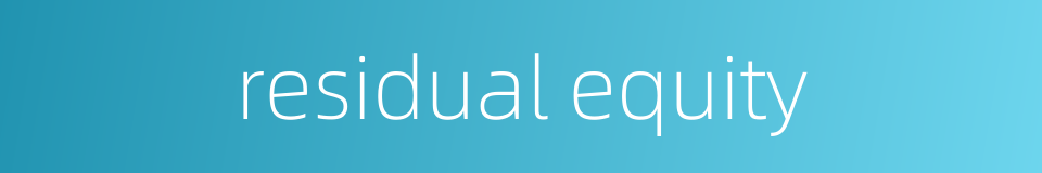 residual equity的同义词