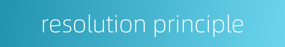 resolution principle的同义词