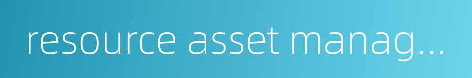 resource asset management的同义词