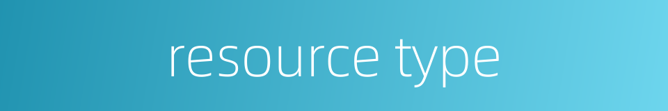 resource type的同义词