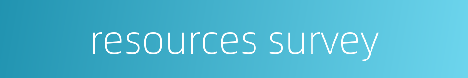 resources survey的同义词