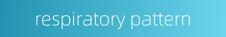 respiratory pattern的同义词