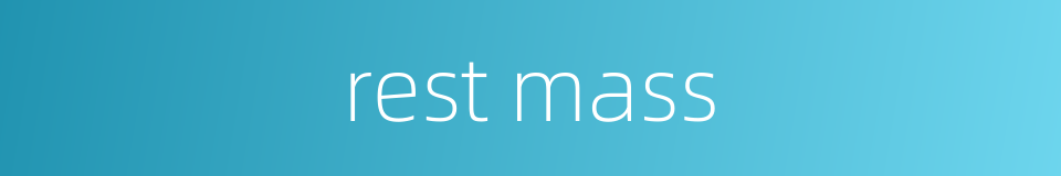 rest mass的同义词