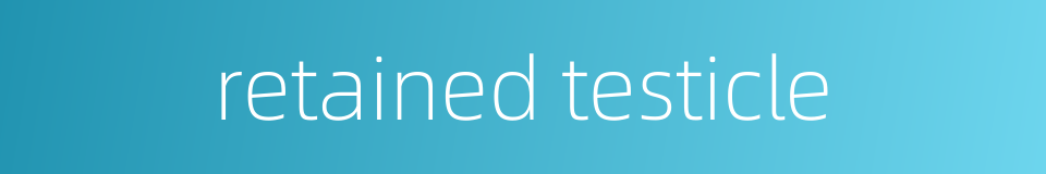 retained testicle的同义词