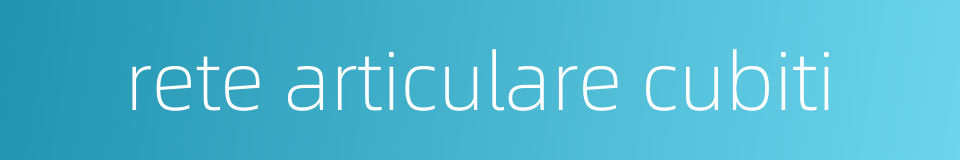 rete articulare cubiti的同义词