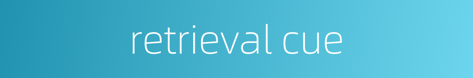 retrieval cue的同义词