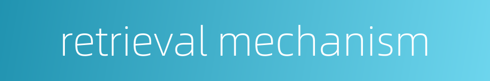 retrieval mechanism的同义词