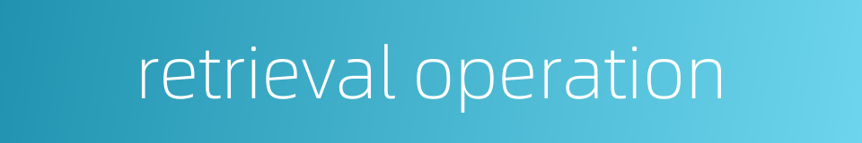 retrieval operation的同义词