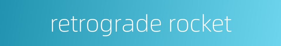retrograde rocket的同义词