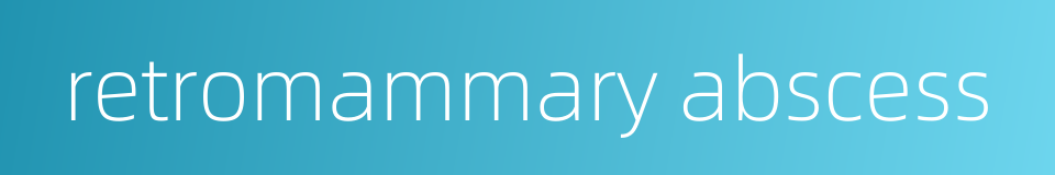 retromammary abscess的同义词