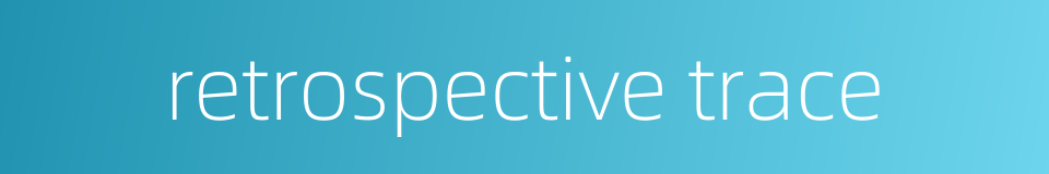 retrospective trace的同义词