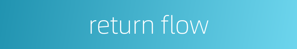 return flow的同义词