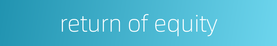 return of equity的同义词
