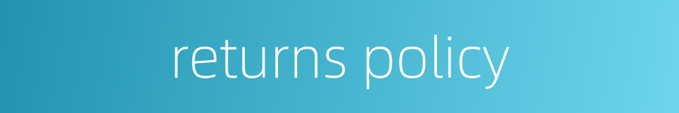 returns policy的同义词