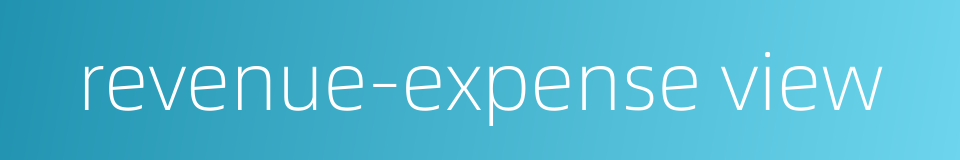 revenue-expense view的同义词