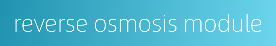 reverse osmosis module的同义词