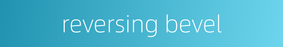 reversing bevel的同义词
