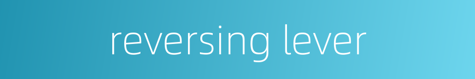 reversing lever的同义词