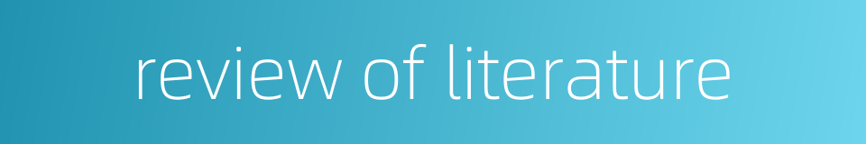 review of literature的同义词