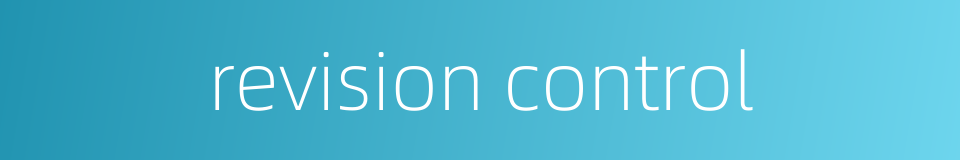 revision control的同义词