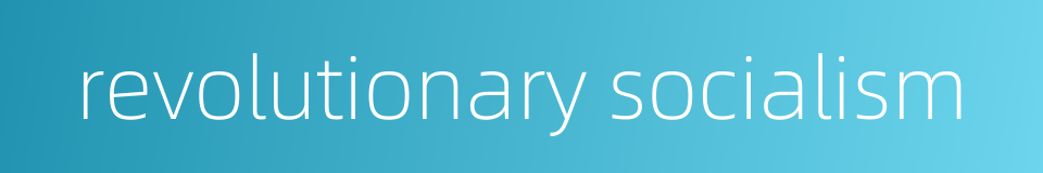 revolutionary socialism的同义词