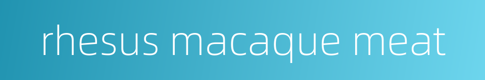 rhesus macaque meat的同义词