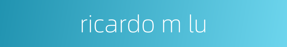 ricardo m lu的同义词