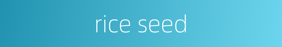 rice seed的同义词