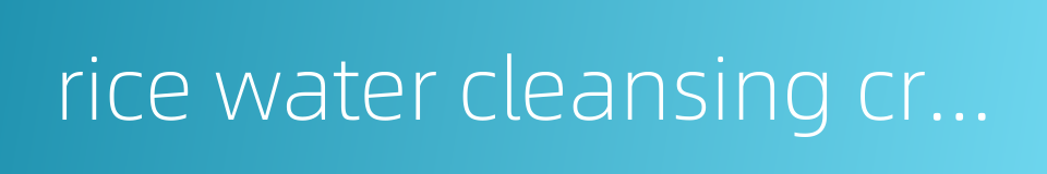 rice water cleansing cream的同义词