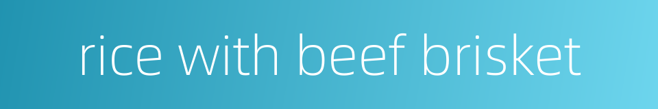 rice with beef brisket的同义词