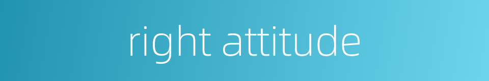 right attitude的同义词
