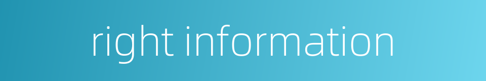 right information的同义词