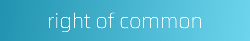 right of common的同义词