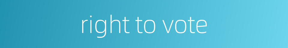 right to vote的同义词