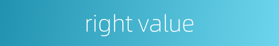 right value的同义词