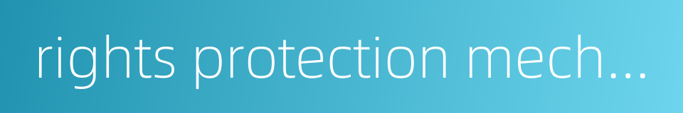 rights protection mechanism的同义词