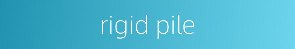 rigid pile的同义词