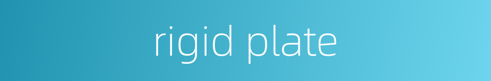 rigid plate的同义词