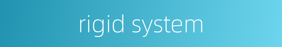 rigid system的同义词